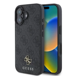 Калъф Guess PU 4G Small Metal Logo MagSafe GUHMP16SP4SM4MK за Apple iPhone 16 
