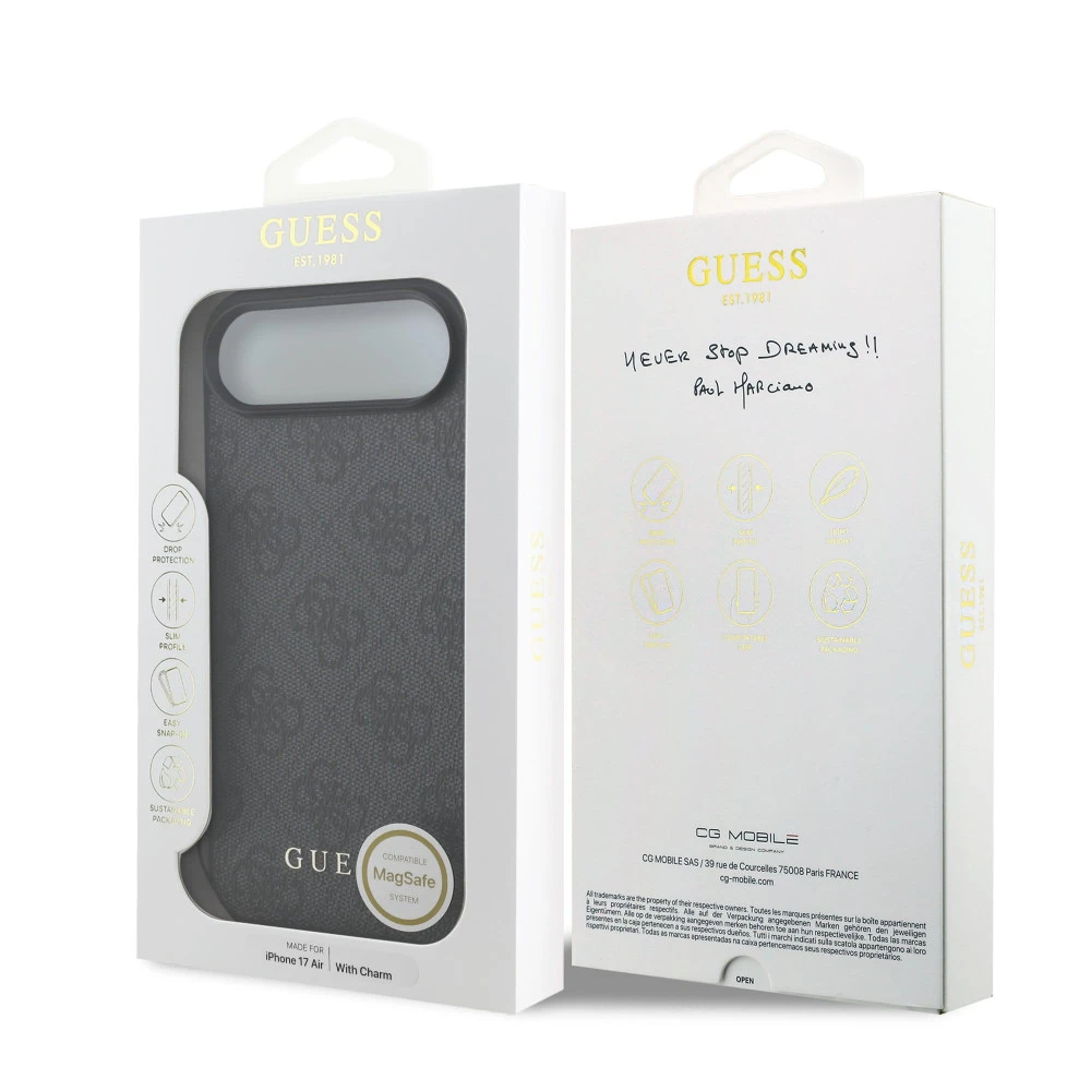 Калъф Guess GUHMP17MGF4GCK Charm Tone on Tone Grey за Apple iPhone 17 Air