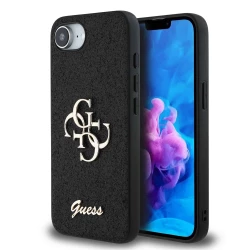 Калъф Guess PU Fixed Glitter 4G Metal Logo Black GUHCPSE4HG4SGK за Apple iPhone 16e