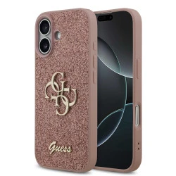 Калъф Guess PU Fixed Glitter 4G Metal Logo Pink GUHCP17SHG4SGP за Apple iPhone 17