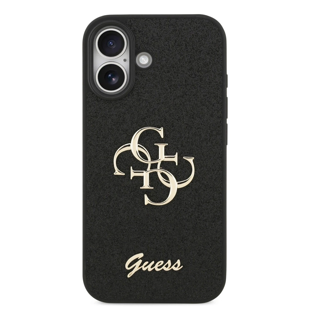 Калъф Guess PU Fixed Glitter 4G Metal Logo Black GUHCP17SHG4SGK за Apple iPhone 17