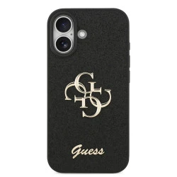 Калъф Guess PU Fixed Glitter 4G Metal Logo Black GUHCP17SHG4SGK за Apple iPhone 17