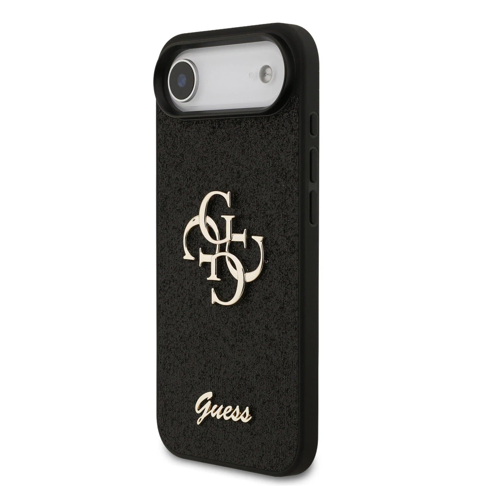 Калъф Guess PU Fixed Glitter 4G Metal Logo Black GUHCP17MHG4SGK за Apple iPhone 17 Air