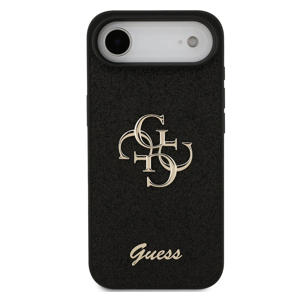 Калъф Guess PU Fixed Glitter 4G Metal Logo Black GUHCP17MHG4SGK за Apple iPhone 17 Air
