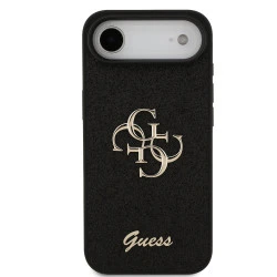 Калъф Guess PU Fixed Glitter 4G Metal Logo Black GUHCP17MHG4SGK за Apple iPhone 17 Air