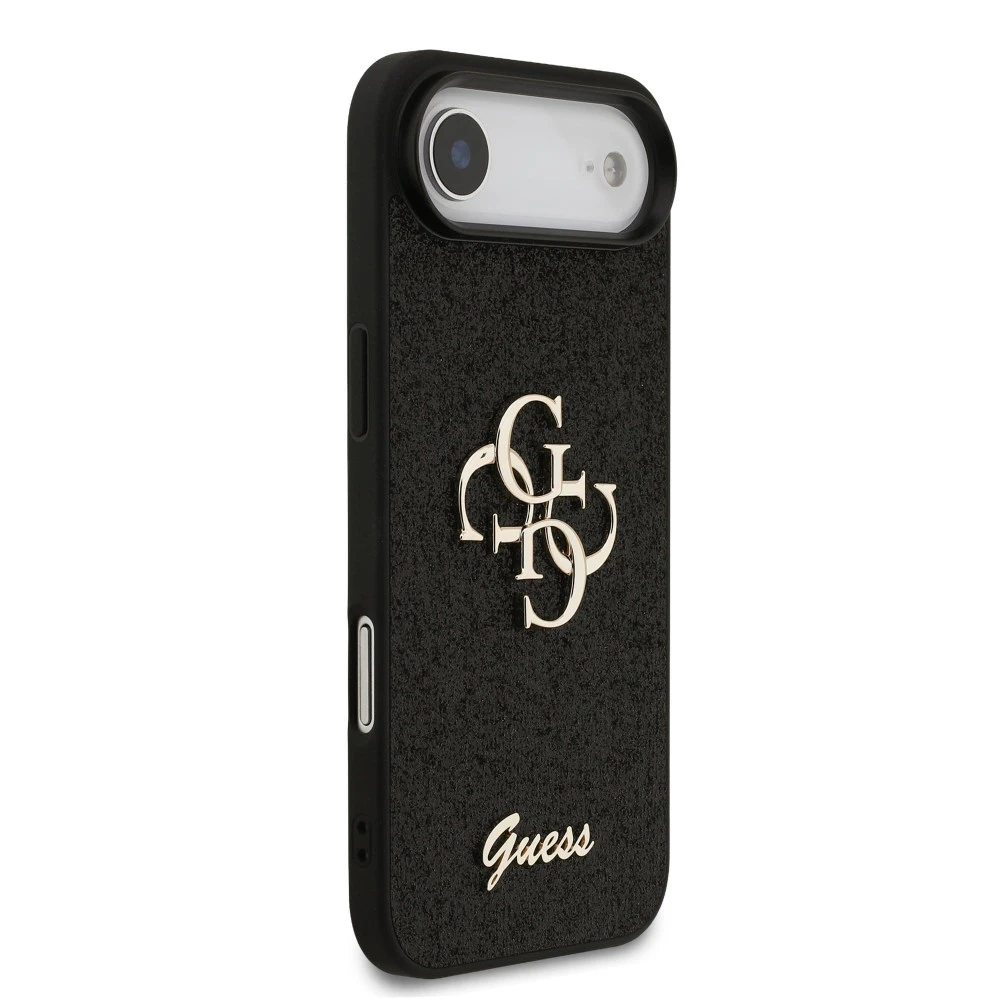 Калъф Guess PU Fixed Glitter 4G Metal Logo Black GUHCP17MHG4SGK за Apple iPhone 17 Air