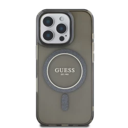 Калъф Guess IML Glitter Ring MagSafe Black GUHMP16LHFGEREK за Apple iPhone 16 Pro