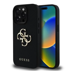 Калъф Guess PU Grained 4G Metal Logo GUHCP14LPGT4MBK за Apple iPhone 14 Pro