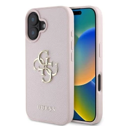 Калъф Guess PU Grained 4G Metal Logo GUHCP16SPGT4MBP за Apple iPhone 16