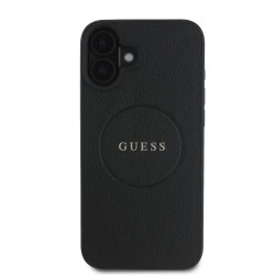 Калъф Guess PU Grained Classic Logo MagSafe Black GUHMP16MPGHSMMK за Apple iPhone 16 Plus