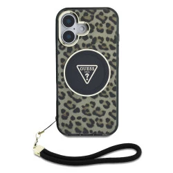 Калъф Guess IML Leopard Triangle Logo Strap MagSafe GUHMP16SHLORSSW за Apple iPhone 16
