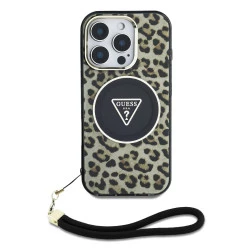 Калъф Guess IML Leopard Triangle Logo Strap MagSafe GUHMP16XHLORSSW за Apple iPhone 16 Pro Max