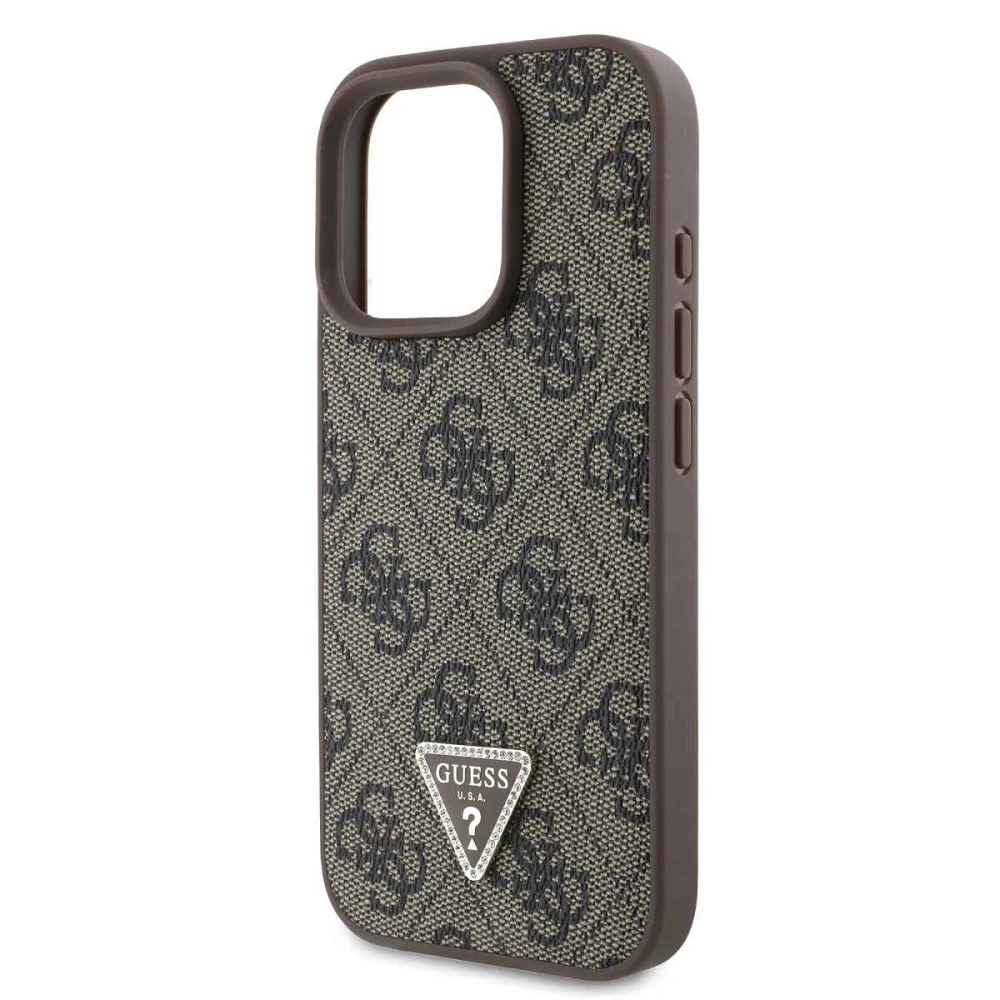 Калъф Guess 4G Strass Triangle Metal Logo GUHCP16XP4TDPW за Apple iPhone 16 Pro Max
