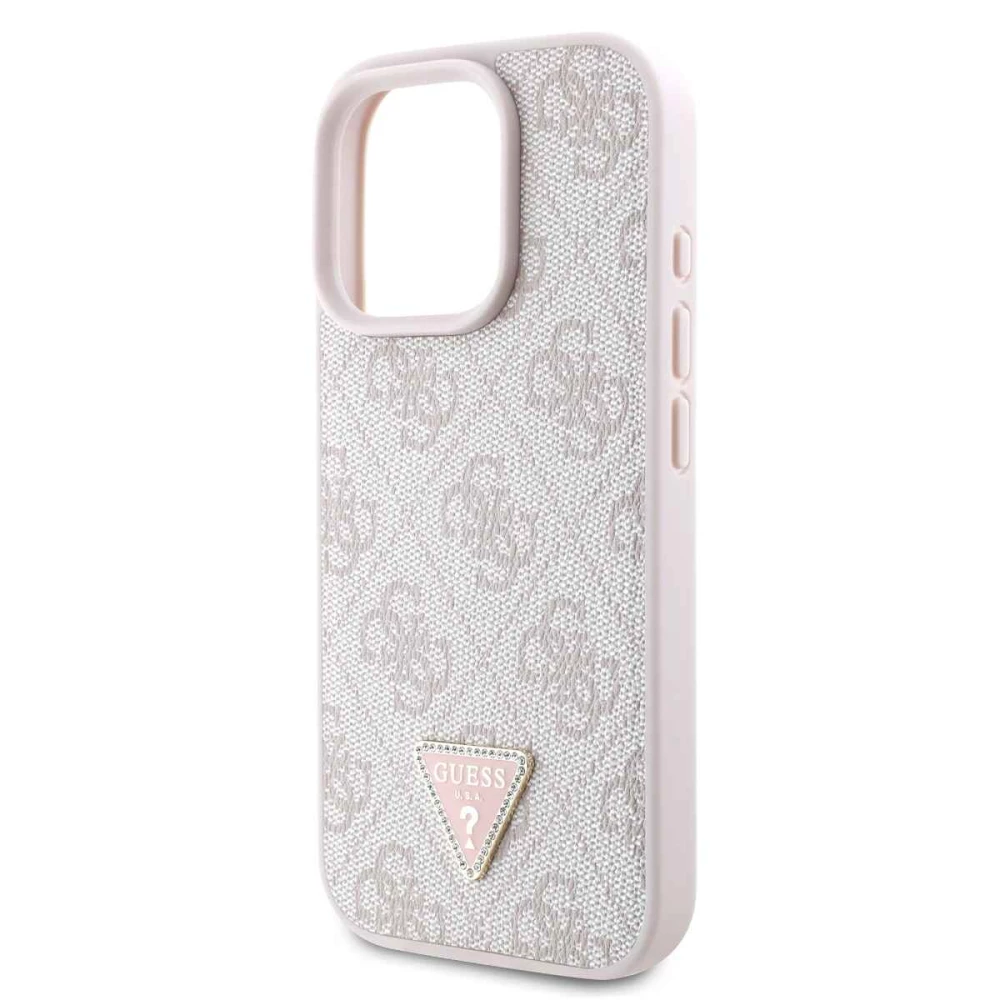Калъф Guess 4G Strass Triangle Metal Logo GUHCP16LP4TDPP за Apple iPhone 16 Pro