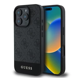 Калъф Guess PU 4G Stripe Black GUHCP16LG4GLGR за Apple iPhone 16 Pro