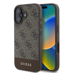 Калъф Guess PU 4G Stripe Brown GUHCP16SG4GLBR за Apple iPhone 16