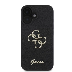 Калъф Guess PU Fixed Glitter 4G Metal Logo Black GUHCP16SHG4SGK за Apple iPhone 16