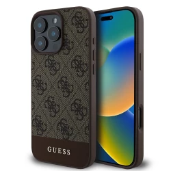 Калъф Guess PU 4G Stripe Brown GUHCP16LG4GLBR за Apple iPhone 16 Pro
