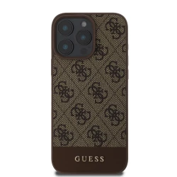 Калъф Guess PU 4G Stripe Brown GUHCP16LG4GLBR за Apple iPhone 16 Pro