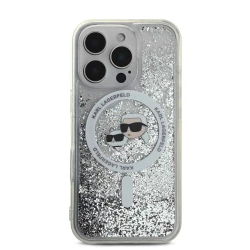 Калъф Karl Lagerfeld - Liquid Glitter Karl and Choupette Heads MagSafe KLHMP16LLGKCSGH за Apple iPhone 16 Pro