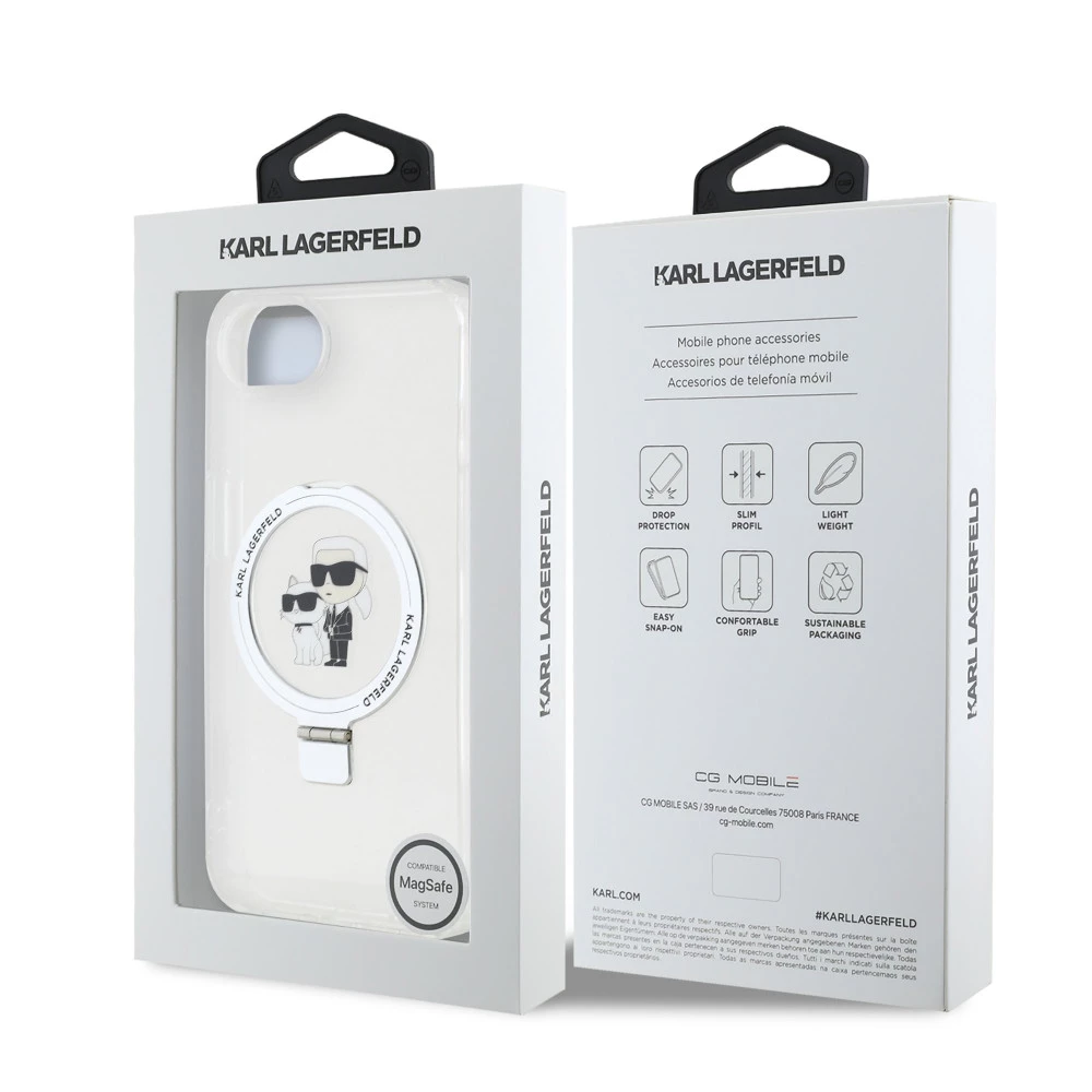 Калъф Karl Lagerfeld - Ringstand K/C MagSafe KLHMPSE4HMRSKCH за Apple iPhone 16e