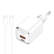 Зарядно устройство 220V LDNIO 30W - A2317C, USB-A, USB-C + кабел Type-C към Type-C