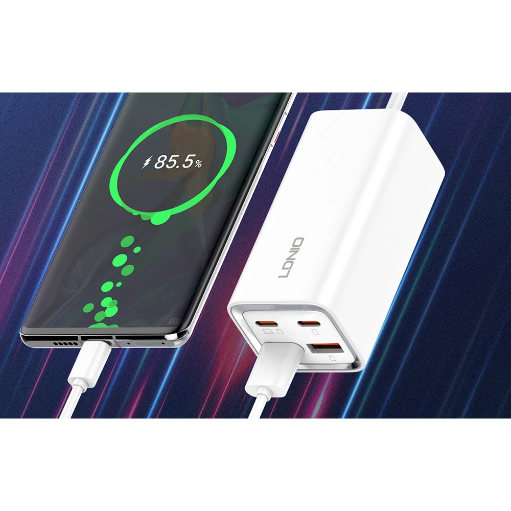 Зарядно устройство 220V LDNIO 65W - A4610, 2xUSB-A, 2xUSB-C, AC, Desktop 2500W Зарядно устройство 220V LDNIO 65W - A4610, 2xUSB-A, 2xUSB-C, AC, Desktop 2500W