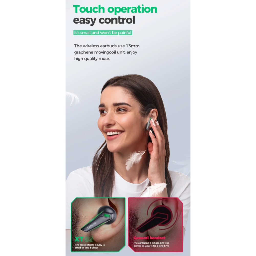 Безжични слушалки LENOVO ThinkPlus Live pods - XT85 II, TWS