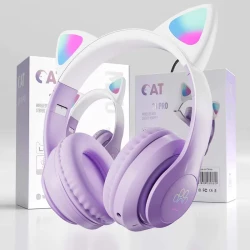 Слушалки с ушички Bluetooth CAT ear STN-28 Pro, LED светлини