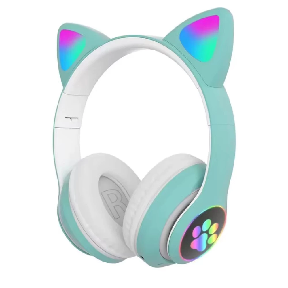 Слушалки с ушички Bluetooth CAT ear STN-28, LED светлини
