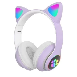 Слушалки с ушички Bluetooth CAT ear STN-28, LED светлини