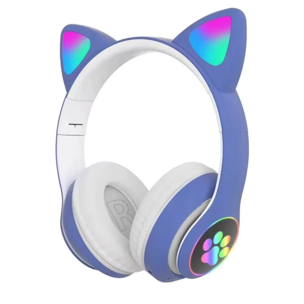 Слушалки с ушички Bluetooth CAT ear STN-28, LED светлини