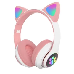 Слушалки с ушички Bluetooth CAT ear STN-28, LED светлини