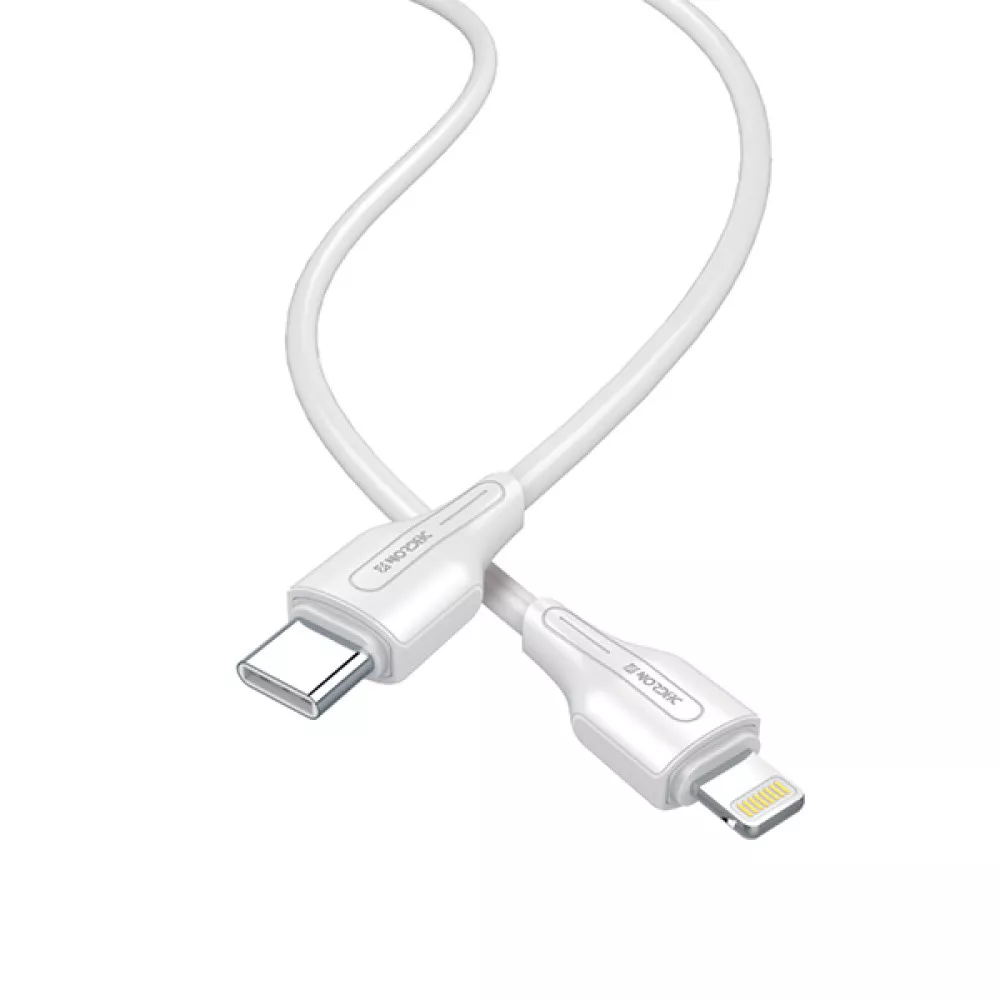  Кабел NORDIC 30W, Type-C - Lightning, 1 метър