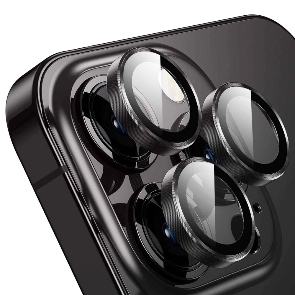 Метални лещи за камера NORDIC за Apple iPhone 13 Pro - черни 