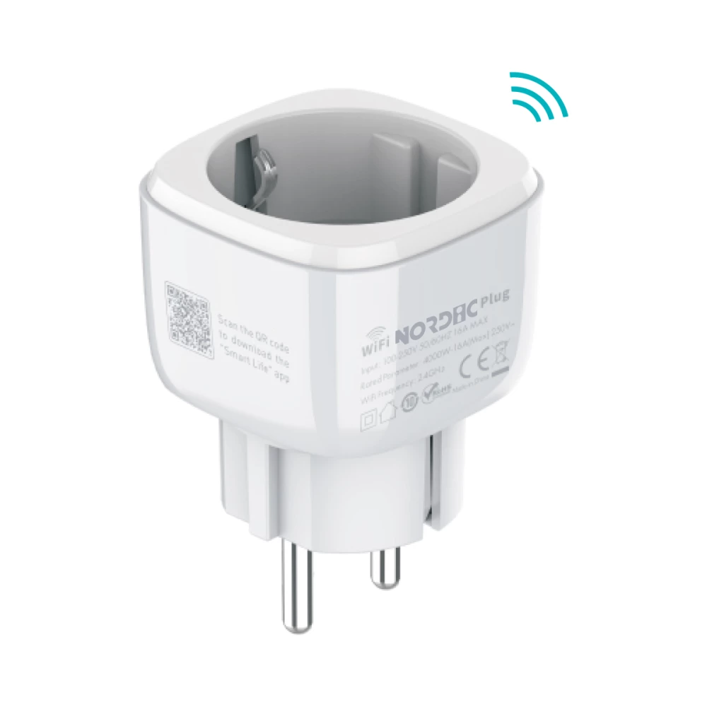 Интелигентен контакт NORDIC - 16А, работи с App - Tuya / SmartLife