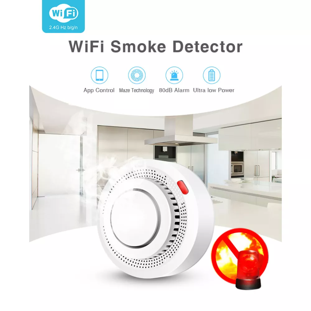 Смарт сензор за дим 3V, OEM - SMART Tuya Wifi
