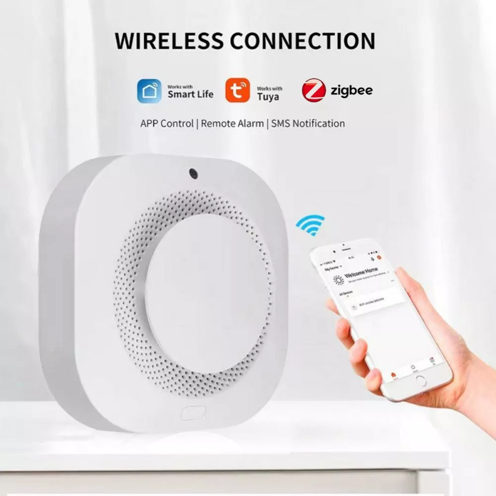 Смарт сензор за дим 9V, OEM - SMART Tuya Wifi