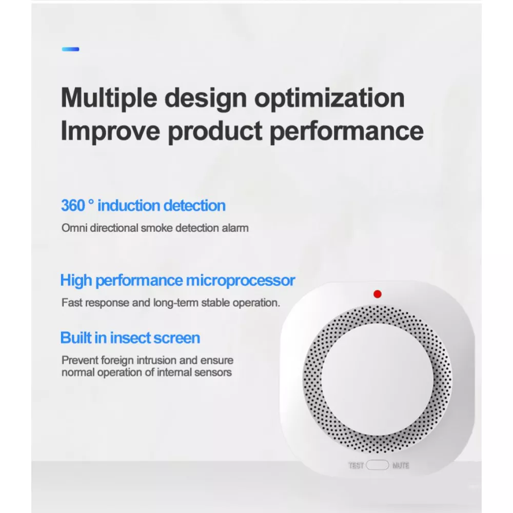 Смарт сензор за дим 9V, OEM - SMART Tuya Wifi