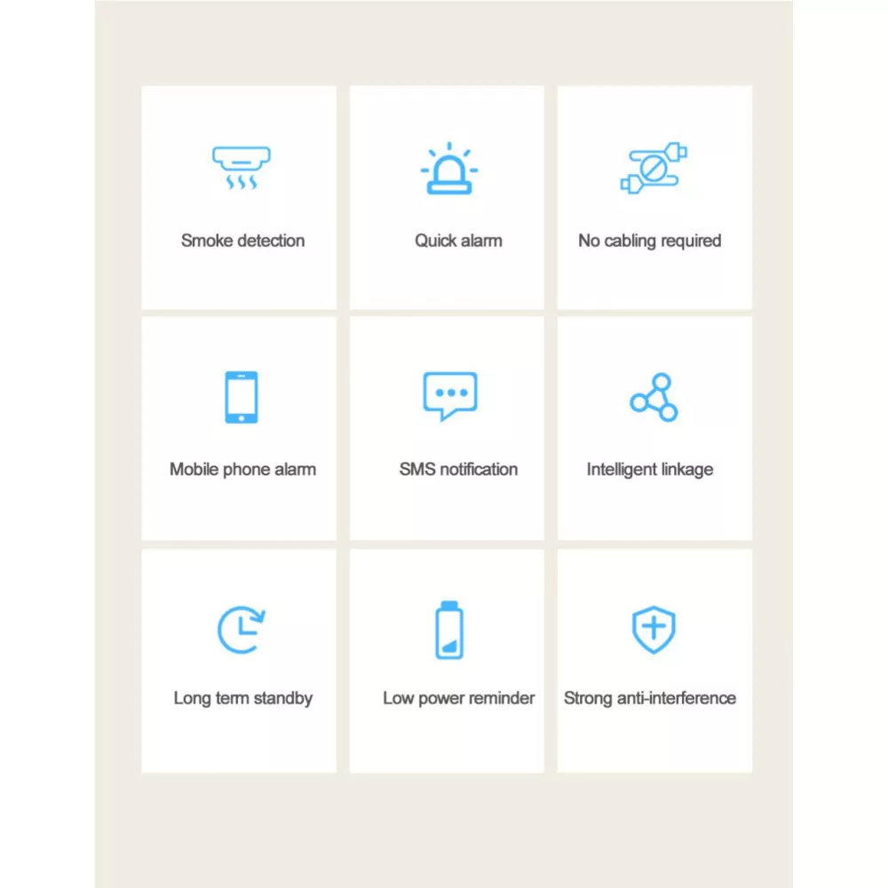 Смарт сензор за дим 9V, OEM - SMART Tuya Wifi
