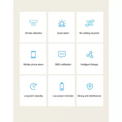 Смарт сензор за дим 9V, OEM - SMART Tuya Wifi