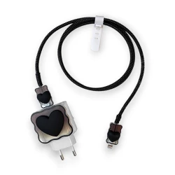 Силиконов калъф за зарядно и кабел Charger set Cuties (черен)
