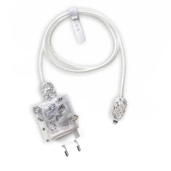 Силиконов калъф за зарядно и кабел Charger set Cuties (бял)