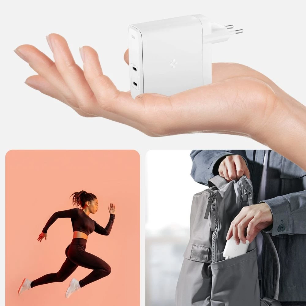 Зарядно устройство 220V SPIGEN 140W, 2xUSB-C, Arcstation Pro GaN-1402