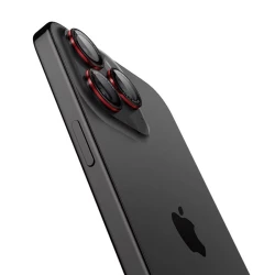 Лещи за камера SPIGEN за Apple iPhone 16 Pro - черни + червено- Glass tR.Ez Fit L-Series