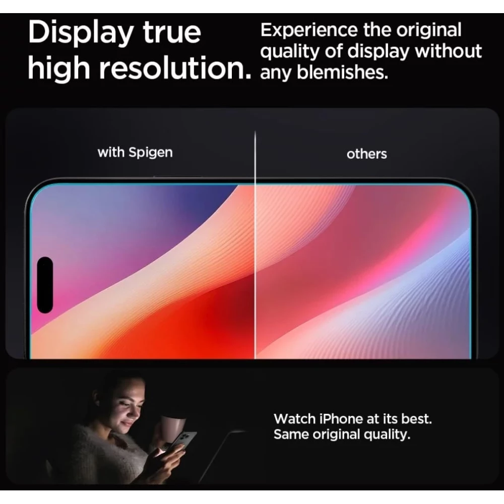  Стъклен протектор SPIGEN за Apple iPhone 16 Pro Max, Easy Fit