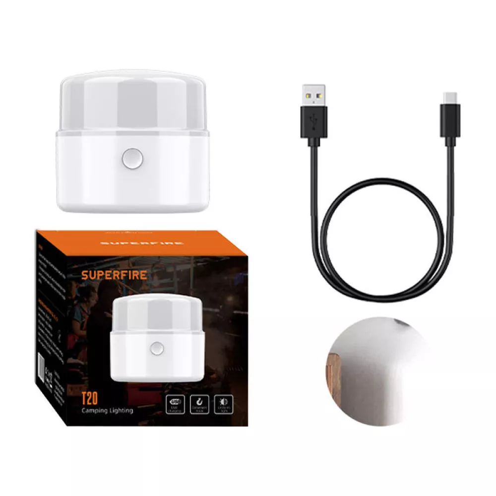 Къмпинг лампа SUPERFIRE - T20, 180lm, USB