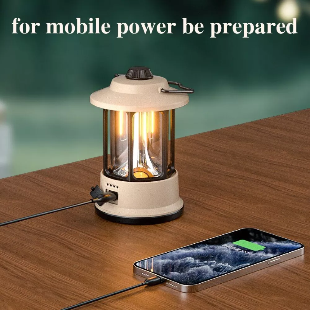 Къмпинг лампа + Външна батерия SUPERFIRE - T35, 220lm, USB