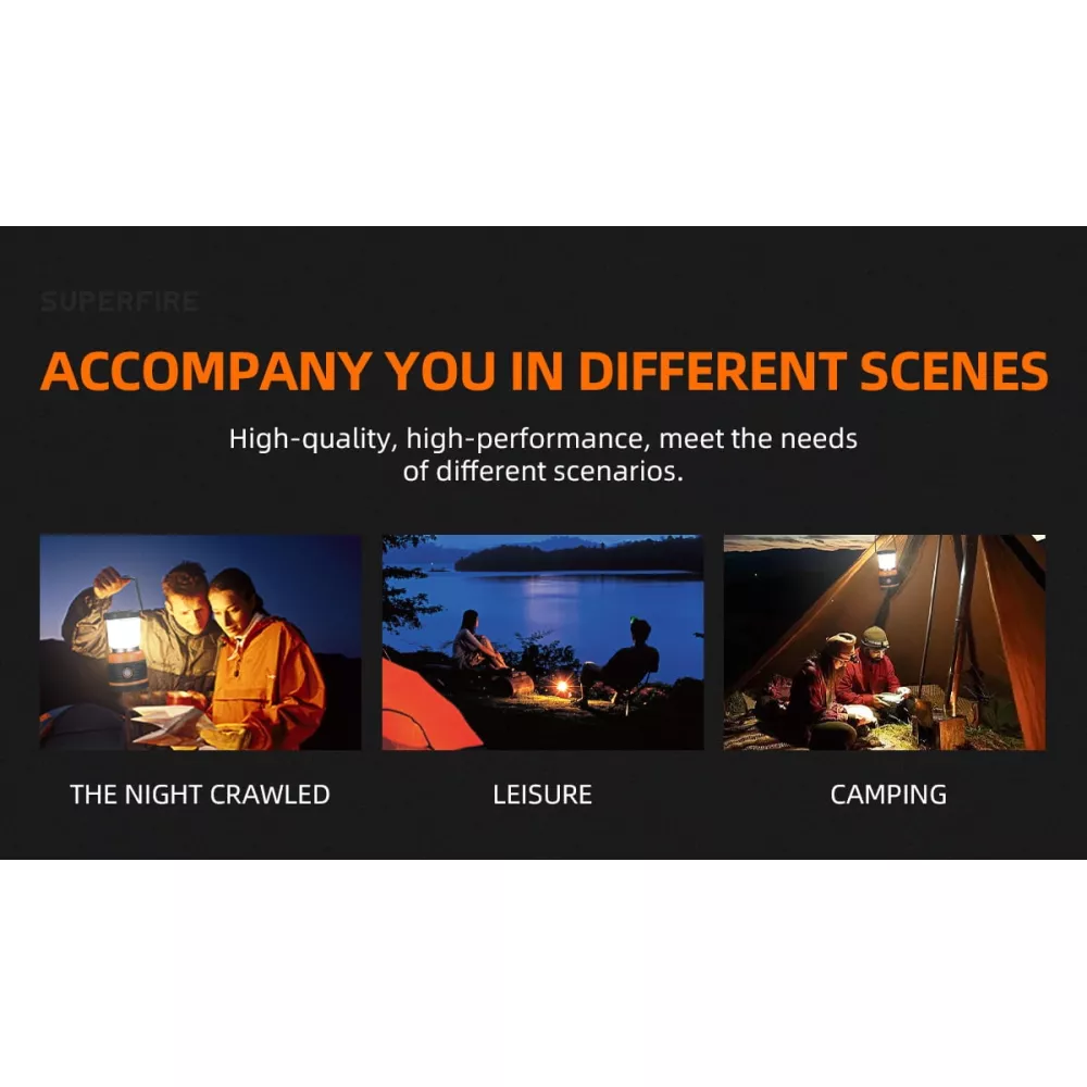 Къмпинг лампа SUPERFIRE - T39, 850lm, R20