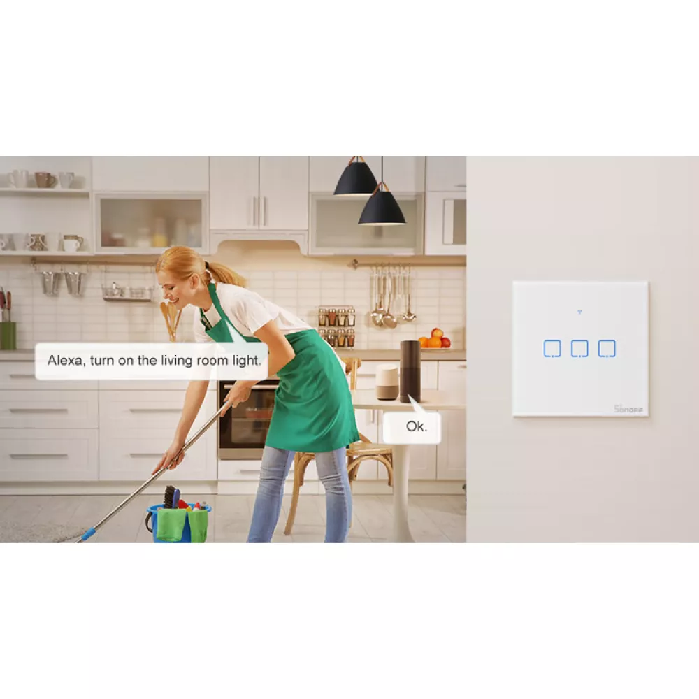 Интелигентен Превключвател SONOFF -  T2 EU TX, Троен сензорен ключ